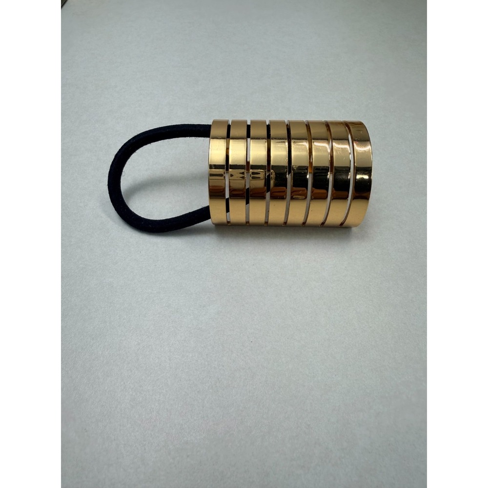 Zara Gold Tone Wide Cuff Ponytail Holder Hair Tie NWOT Oversized Style